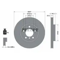 Original TEXTAR 92275605 Bremsscheiben 2 Stück vorne für MINI