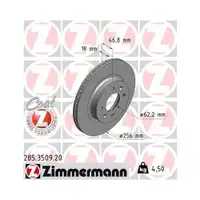 Zimmermann 285.3509.20 Bremsscheiben 2 Stück HYUNDAI