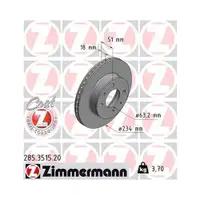Zimmermann 285.3515.20 Bremsscheiben 2 Stück HYUNDAI