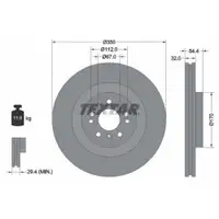 Original TEXTAR 92284205 Bremsscheiben 2 Stück vorne für MERCEDES-BENZ