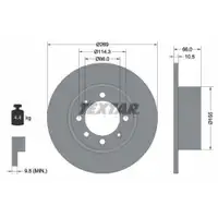 TEXTAR 92010000 Bremsscheiben 2 Stück hinten für SAAB