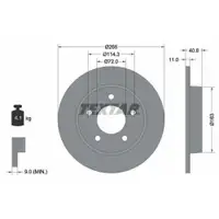 TEXTAR 92130500 Bremsscheiben 2 Stück hinten für MAZDA