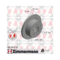 ZIMMERMANN 180.3019.20 Bremsscheiben 2 Stück FIAT
