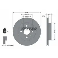 TEXTAR 92165603 Bremsscheiben 2 Stück vorne DAIHATSU