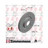 ZIMMERMANN 370.3077.52 Bremsscheiben 2 Stück MAZDA