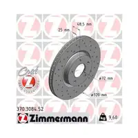 Original ZIMMERMANN 370.3084.52 Bremsscheiben 2 Stück für MAZDA