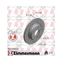 Original ZIMMERMANN 150.1289.52 Bremsscheiben 2 Stück für BMW