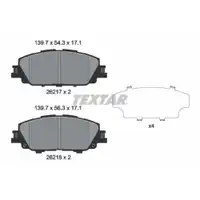 Bremsbelagsatz Scheibenbremse Textar 2621701 für Toyota Vorderachse
