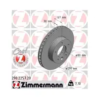ZIMMERMANN 290.2257.20 Bremsscheiben 2 Stück für JAGUAR DAIMLER