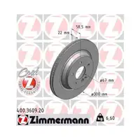 ZIMMERMANN 400.3609.20 Bremsscheiben 2 Stück hinten MERCEDES-BENZ