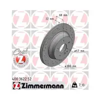 Original ZIMMERMANN 400.3622.52 Bremsscheiben 2 Stück für MERCEDES-BENZ