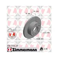 ZIMMERMANN 230.2354.20 Bremsscheiben 2 Stück FIAT