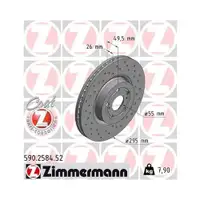 Original ZIMMERMANN 590.2584.52 Bremsscheiben 2 Stück für TOYOTA