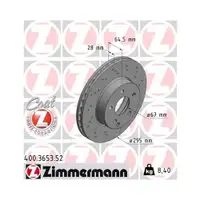 Original ZIMMERMANN 400.3653.52 Bremsscheiben 2 Stück für MERCEDES-BENZ