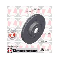 Zimmermann 400.3658.20 Bremsscheiben 2 Stück MERCEDES-BENZ