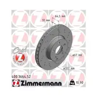 Original ZIMMERMANN 400.3664.52 Bremsscheiben 2 Stück für MERCEDES-BENZ