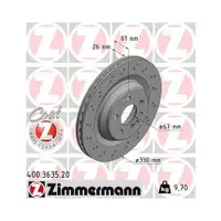 ZIMMERMANN 400.3635.20 Bremsscheiben 2 Stück für MERCEDES-BENZ