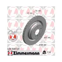 ZIMMERMANN 400.3687.20 Bremsscheiben 2 Stück hinten MERCEDES-BENZ
