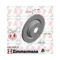 ZIMMERMANN 400.3689.20 Bremsscheiben 2 Stück hinten für MERCEDES-BENZ