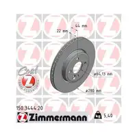 Zimmermann 150.3444.20 Bremsscheiben 2 Stück MINI