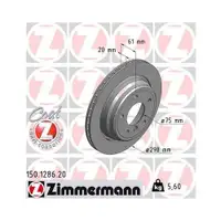 Zimmermann 150.1286.20 Bremsscheiben 2 Stück BMW