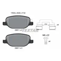 Bremsbelagsatz Scheibenbremse Textar 2381103 Q+ für Alfa Romeo Hinterachse