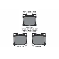 Bremsbelagsatz Scheibenbremse Textar 2642301 für Toyota Hinterachse