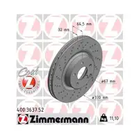 Original Zimmermann 400.3637.52 Bremsscheiben 2 Stück für MERCEDES-BENZ