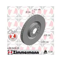 Zimmermann 430.2620.20 Bremsscheiben 2 Stück OPEL
