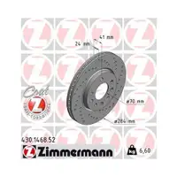Original ZIMMERMANN 430.1468.52 Bremsscheiben 2 Stück für SAAB
