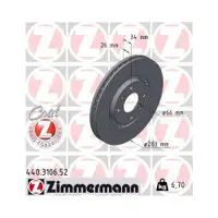 Original ZIMMERMANN 440.3106.52 Bremsscheiben 2 Stück für CITROËN