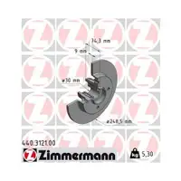 Zimmermann 440.3121.00 Bremsscheiben 2 Stück PEUGEOT