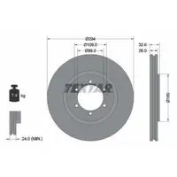 TEXTAR 92162600 Bremsscheiben 2 Stück vorne für SSANGYONG