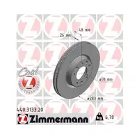 ZIMMERMANN 440.3133.20 Bremsscheiben 2 Stück PEUGEOT