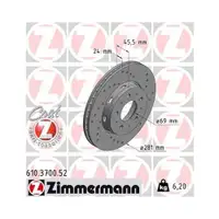 Original ZIMMERMANN 610.3700.52 Bremsscheiben 2 Stück für VOLVO