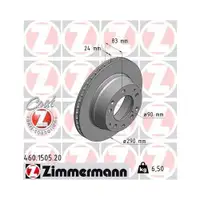 ZIMMERMANN 460.1505.20 Bremsscheiben 2 Stück für PORSCHE