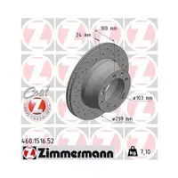 ZIMMERMANN 460.1516.52 Bremsscheiben 2 Stück für PORSCHE