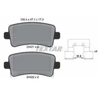 Original Textar Bremsenset Bremsscheiben Ø315 belüftet Bremsbeläge hinten Opel I