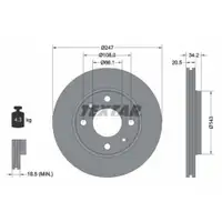 TEXTAR 92043103 Bremsscheiben 2 Stück PEUGEOT