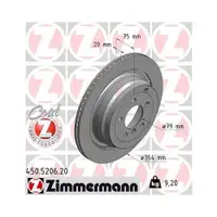 ZIMMERMANN 450.5206.20 Bremsscheiben 2 Stück hinten LAND ROVER