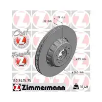Original ZIMMERMANN 150.3415.75 Bremsscheiben 2 Stück für BMW