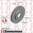 Zimmermann 200.2515.20 Bremsscheiben 2 Stück NISSAN