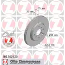 Zimmermann 180.3021.20 Bremsscheiben 2 Stück CITROËN