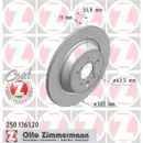 Zimmermann 250.1361.20 Bremsscheiben 2 Stück FORD