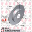 Zimmermann 430.1484.20 Bremsscheiben 2 Stück OPEL