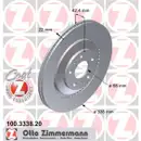Zimmermann 100.3338.20 Bremsscheiben 2 Stück AUDI