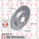 Zimmermann 430.2617.20 Bremsscheiben 2 Stück OPEL