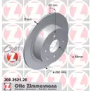 Zimmermann 200.2521.20 Bremsscheiben 2 Stück NISSAN