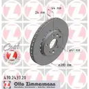 Zimmermann 470.2437.20 Bremsscheiben 2 Stück RENAULT