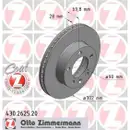 Zimmermann 430.2625.20 Bremsscheiben 2 Stück OPEL